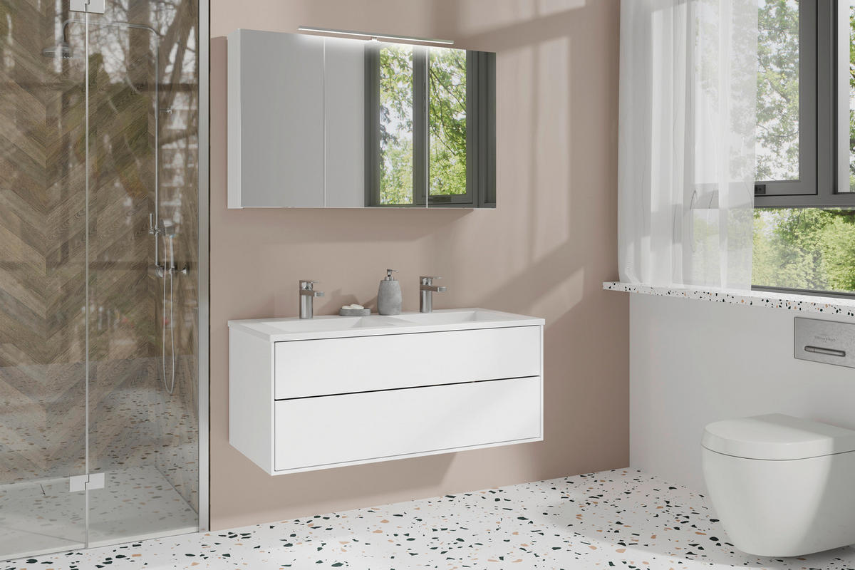 SPIEGELSCHRANK 100/60/20 cm  - Weiß, MODERN, Glas/Holzwerkstoff (100/60/20cm) - MID.YOU