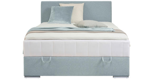 BOXBETT 90/200 cm  in Hellblau  - Chromfarben/Hellblau, KONVENTIONELL, Kunststoff/Textil (90/200cm) - Carryhome