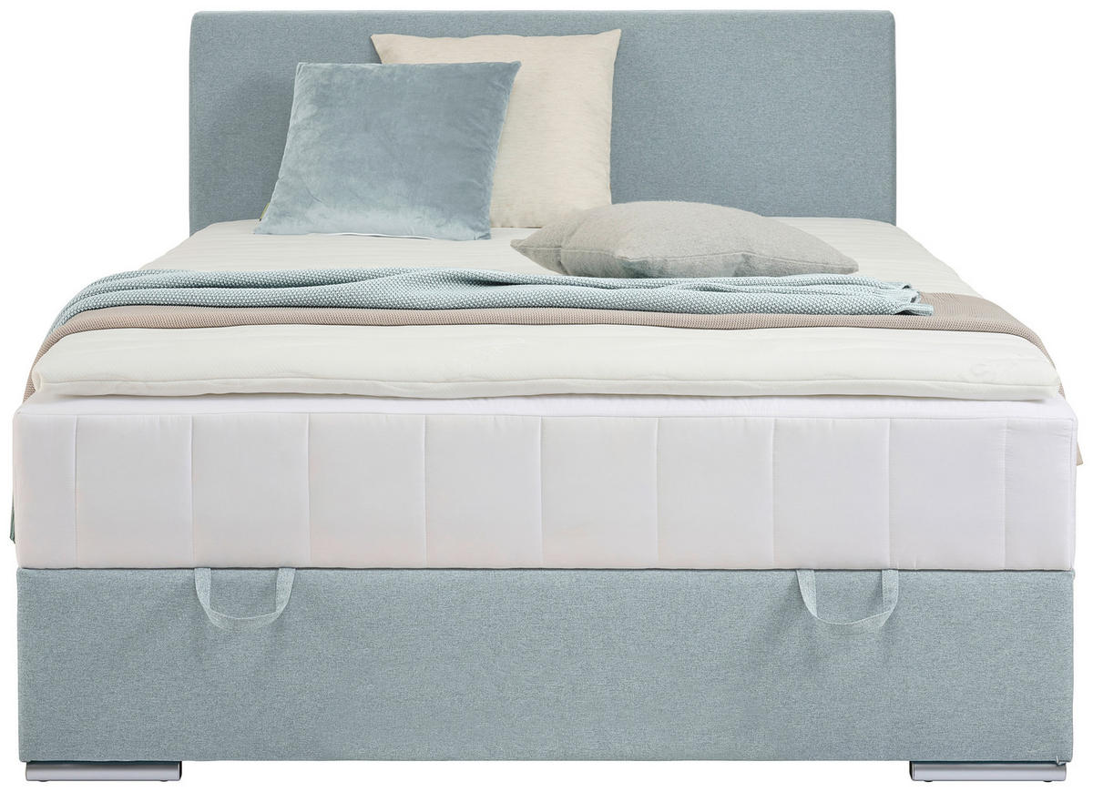 BOXBETT 90/200 cm  in Hellblau  - Chromfarben/Hellblau, Konventionell, Kunststoff/Textil (90/200cm) - Carryhome