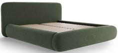 Pat Tapițat, 160/200 cm, verde pădure - verde pădure/negru, Basics, lemn/metal (160/200cm) - Hom`in