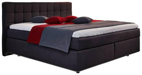 BOXSPRINGBETT 180/200 cm  in Dunkelgrau  - Dunkelgrau/Schwarz, Design, Holz/Textil (180/200cm) - Carryhome