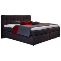 BOXSPRINGBETT 180/200 cm  in Dunkelgrau  - Dunkelgrau/Schwarz, Design, Holz/Textil (180/200cm) - Carryhome