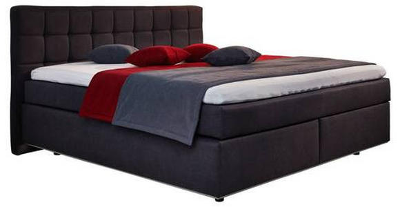 BOXSPRINGBETT 180/200 cm  in Dunkelgrau  - Dunkelgrau/Schwarz, Design, Holz/Textil (180/200cm) - Carryhome