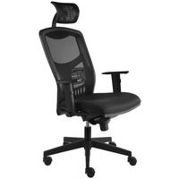 KANCELÁŘSKÉ KŘESLO, síťovina, černá - černá, Design, textil/plast (51/104-110/64cm) - Novel