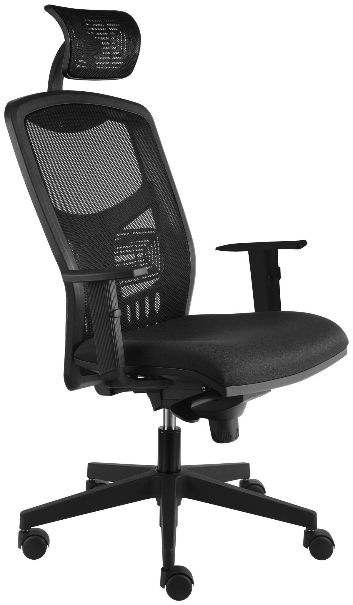 KANCELÁŘSKÉ KŘESLO, síťovina, černá - černá, Design, textil/plast (51/104-110/64cm) - Novel