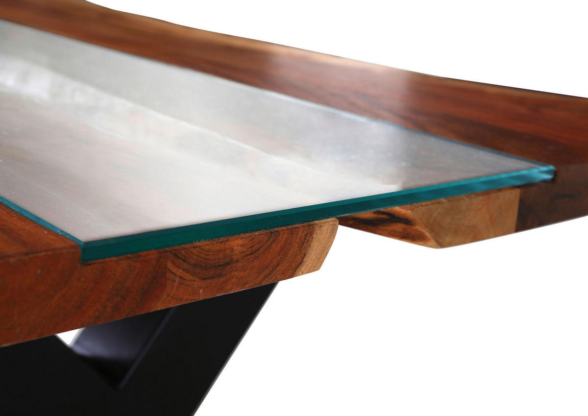 MASĂ din lemn, metal 180/100/78 cm   - culoare natur/negru, Konventionell, lemn/metal (180/100/78cm) - Hom`in