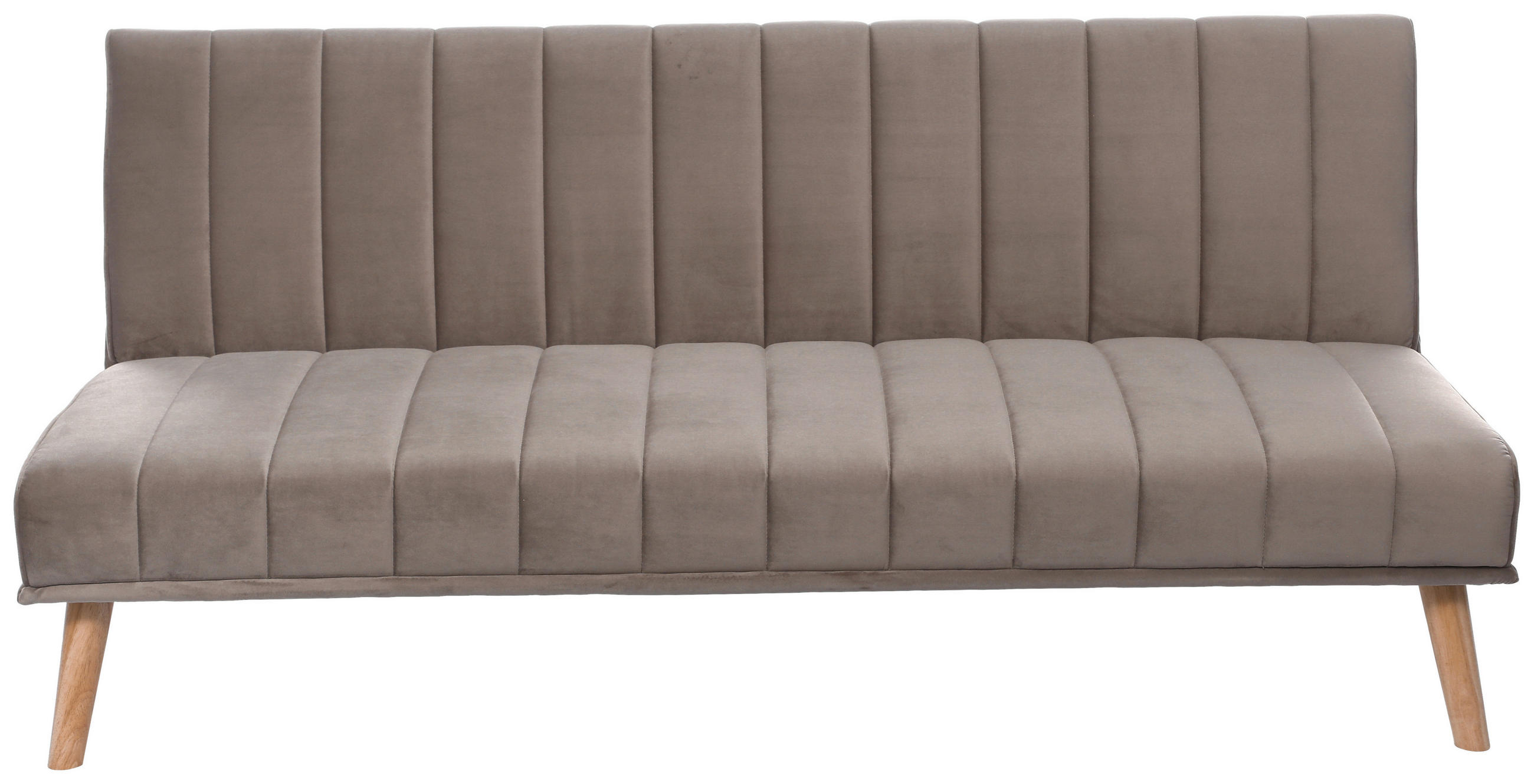 SCHLAFSOFA Samt Grau  - Naturfarben/Grau, Design, Holz/Textil (180/81/86cm) - P & B