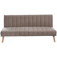 SCHLAFSOFA Samt Grau  - Naturfarben/Grau, Design, Holz/Textil (180/81/86cm) - P & B