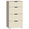KOMMODE 45/87/43 cm  in Creme, Hellbraun  - Hellbraun/Creme, Design, Glas/Holzwerkstoff (45/87/43cm) - Jutzler