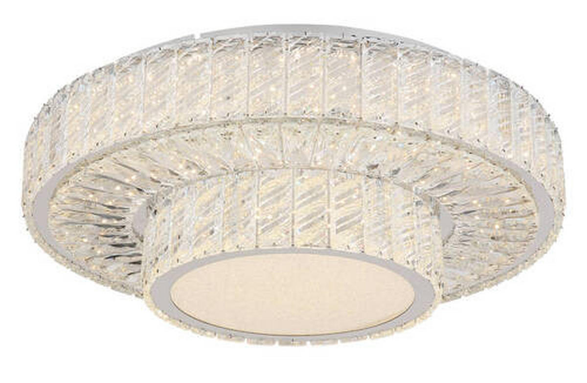 LED-DECKENLEUCHTE 50 W  50/17,3 cm    - Klar/Chromfarben, Konventionell, Glas/Metall (50/17,3cm) - Globo