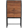 BARSCHRANK in Schwarz, Sheeshamfarben  - Sheeshamfarben/Schwarz, Design, Holz/Metall (90/160/40cm) - Ambia Home