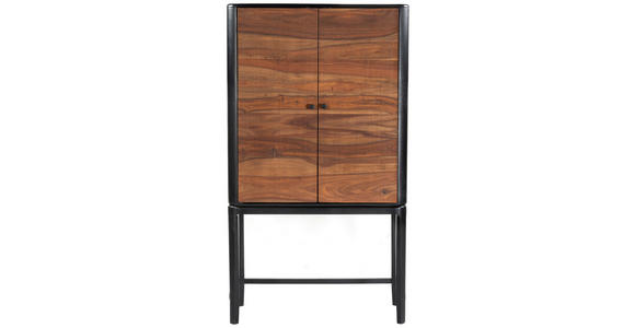 BARSCHRANK in Schwarz, Sheeshamfarben  - Sheeshamfarben/Schwarz, Design, Holz/Metall (90/160/40cm) - Ambia Home