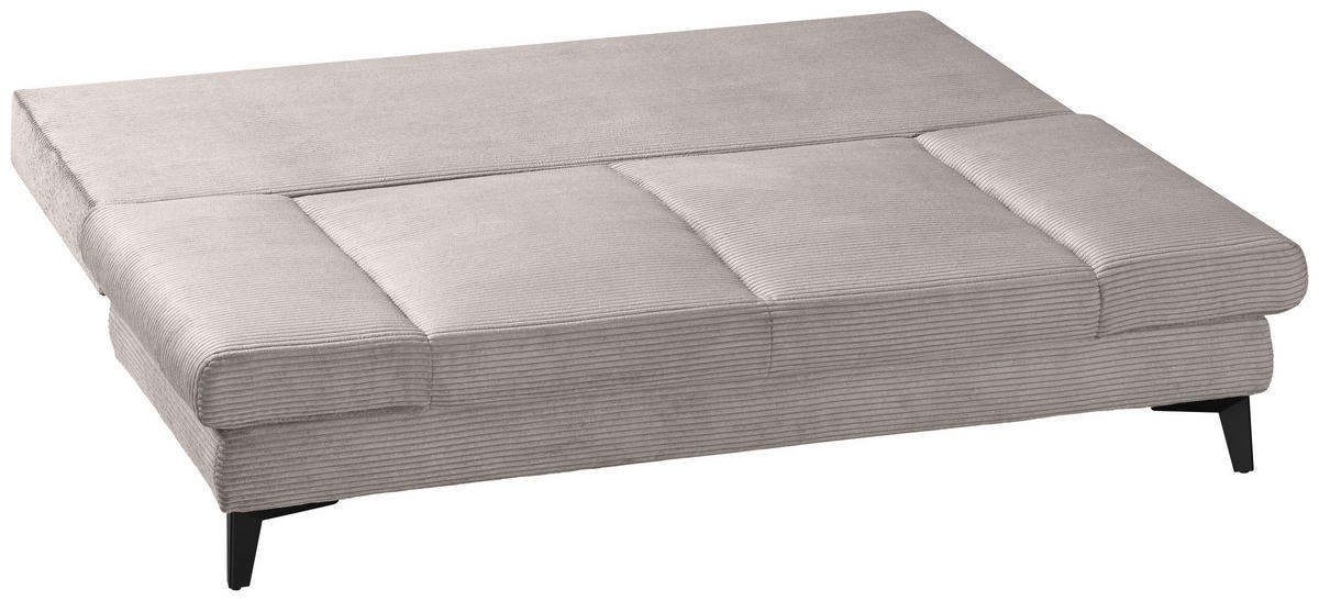 SCHLAFSOFA Cord Cappuccino  inkl. Bettkasten, Schlaffunktion, Armteilverstellung  - Schwarz/Cappuccino, Design, Textil/Metall (200/85/90cm) - Novel