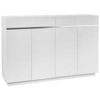 SKOSKÅP  i 160,3/104,5/34,5 cm  - vit/stålfärgad, Design, metall/trämaterial (160,3/104,5/34,5cm) - Xora