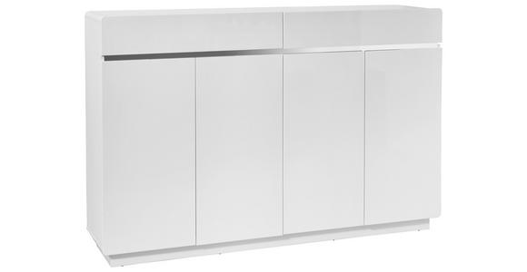 SCHUHSCHRANK  in 160,3/104,5/34,5 cm  - Edelstahlfarben/Weiß, Design, Holzwerkstoff/Metall (160,3/104,5/34,5cm) - Xora