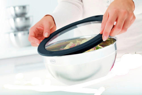 DECKEL  - Transparent/Schwarz, Basics, Glas (16cm) - Rösle