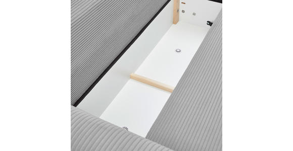 ECKSOFA  in Cord Hellgrau  - Hellgrau/Schwarz, KONVENTIONELL, Holz/Textil (267/181cm) - Carryhome