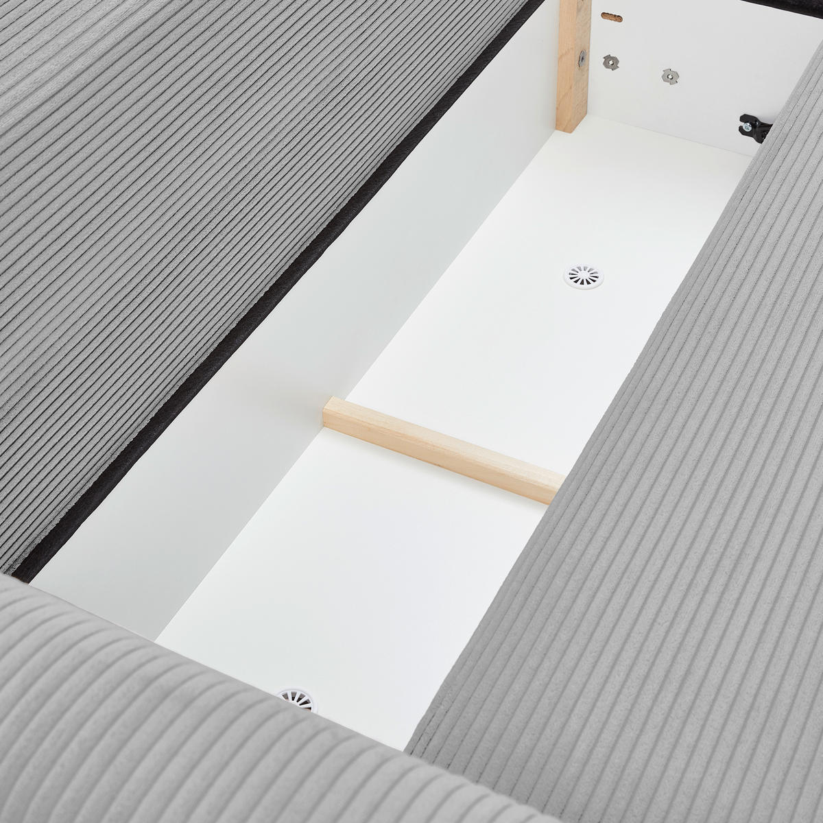 ECKSOFA in Cord Hellgrau  - Hellgrau/Schwarz, Konventionell, Holz/Textil (267/181cm) - Carryhome