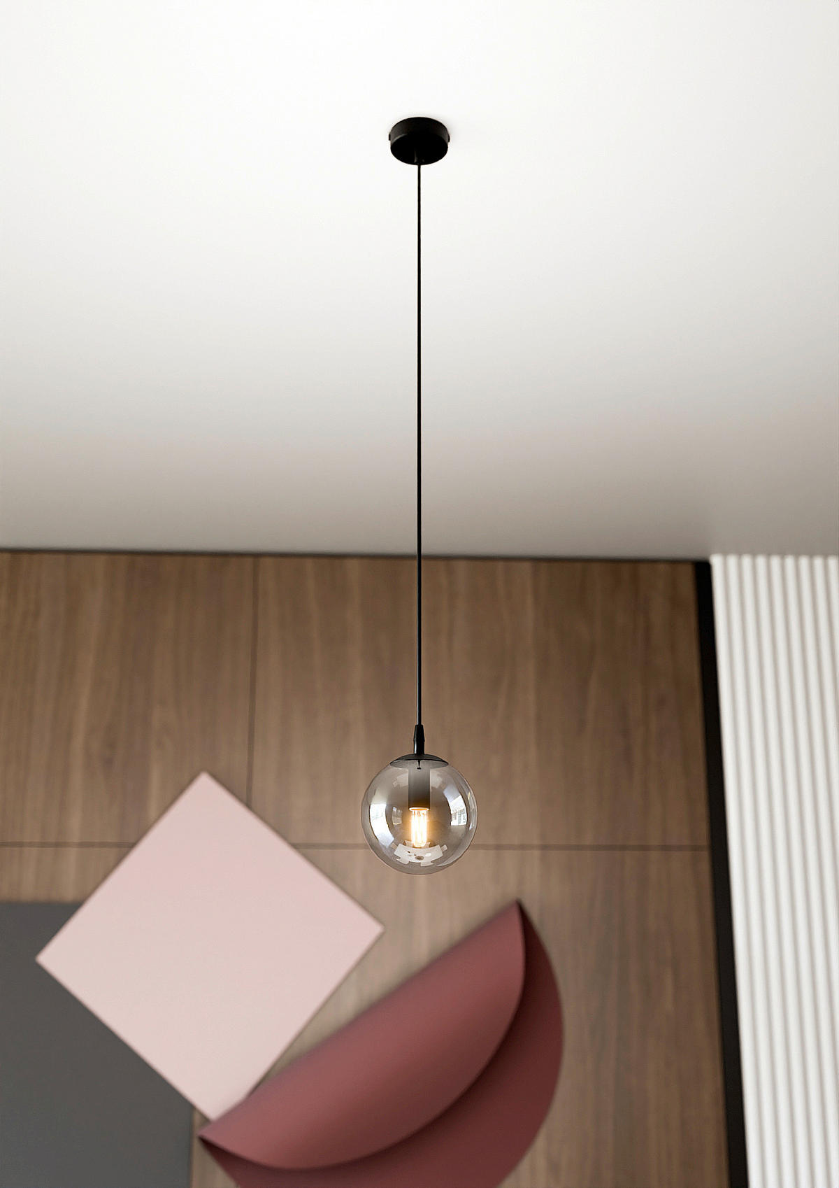 HÄNGELEUCHTE  12/8/100 cm    - Schwarz, KONVENTIONELL, Glas/Metall (12/8/100cm)