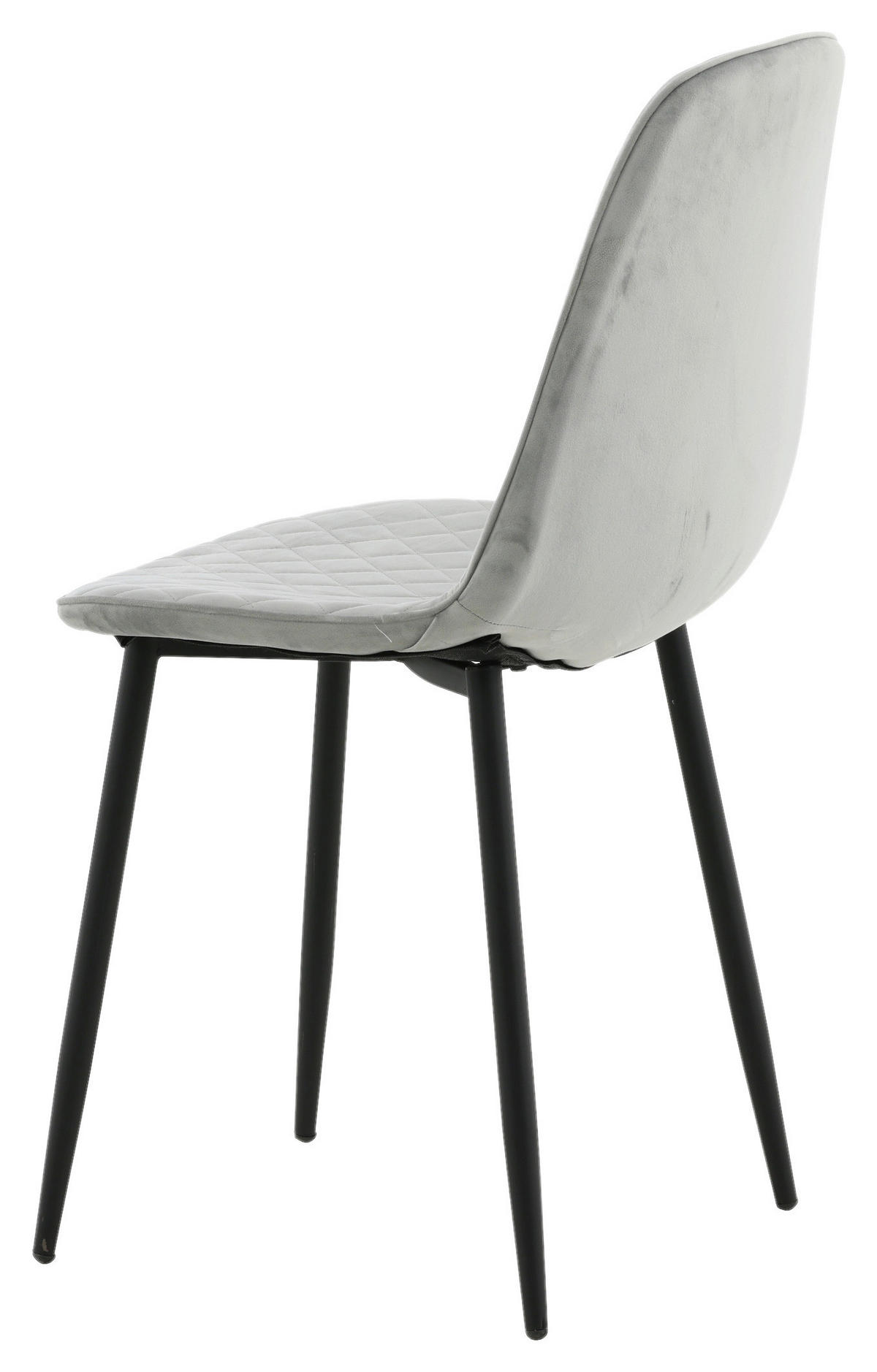 STOLSET 2 styck stål sammet  - grå/svart, Design, metall/textil (44/86/52cm) - Livetastic