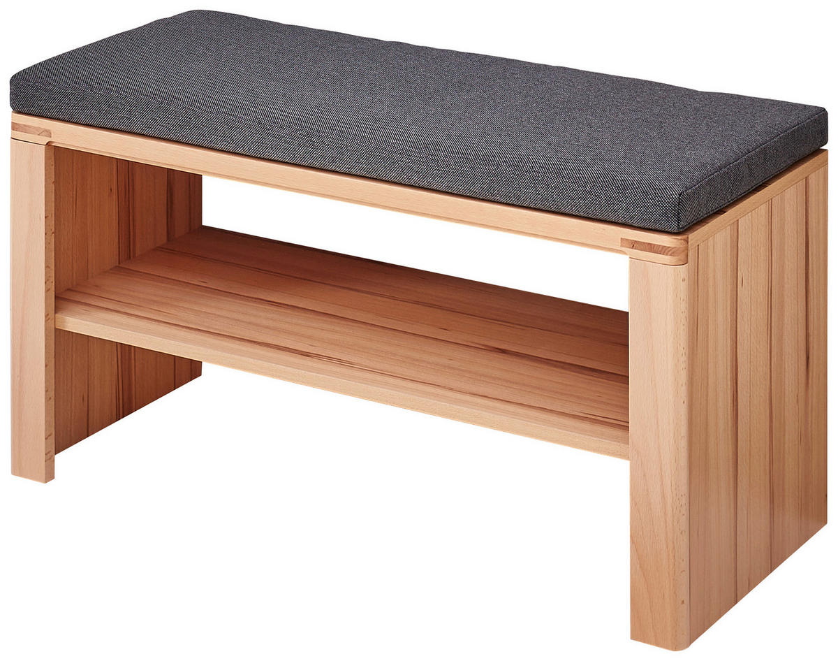 ŠATNÍ LAVICE, 90/48/40 cm - antracitová/barvy buku, Natur, kompozitní dřevo/textil (90/48/40cm) - Linea Natura