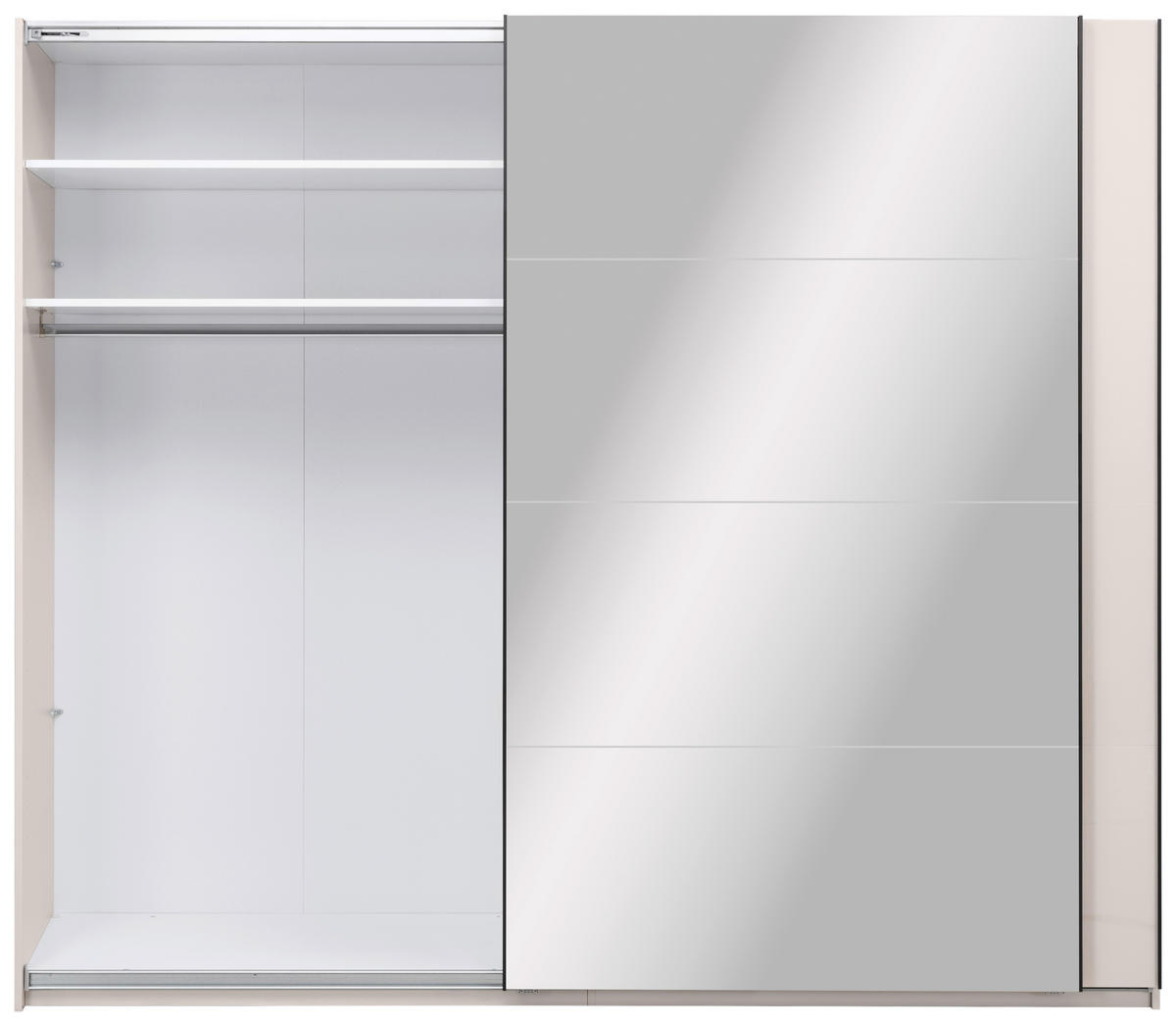 SCHIEBETÜRENSCHRANK 250/210/62 cm 2-türig  - Kaschmir/Schwarz, MODERN, Holzwerkstoff/Metall (250/210/62cm) - MID.YOU