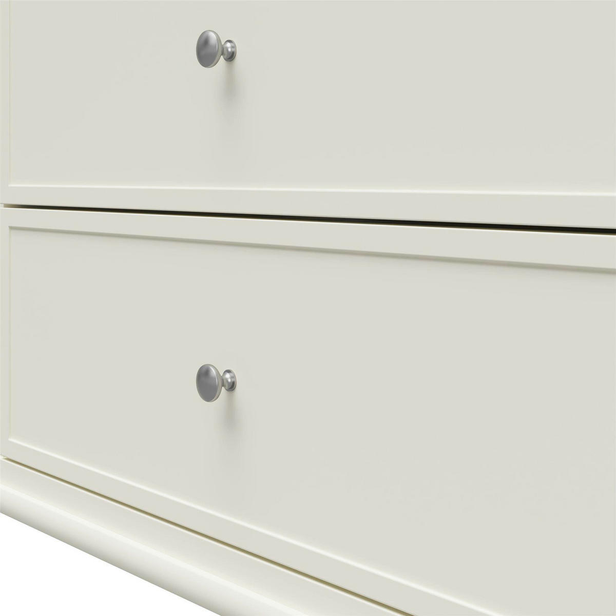 KOMMODE Franklin  in 141/85/41 cm  - Silberfarben/Weiß, Design, Holzwerkstoff/Metall (141/85/41cm) - MID.YOU