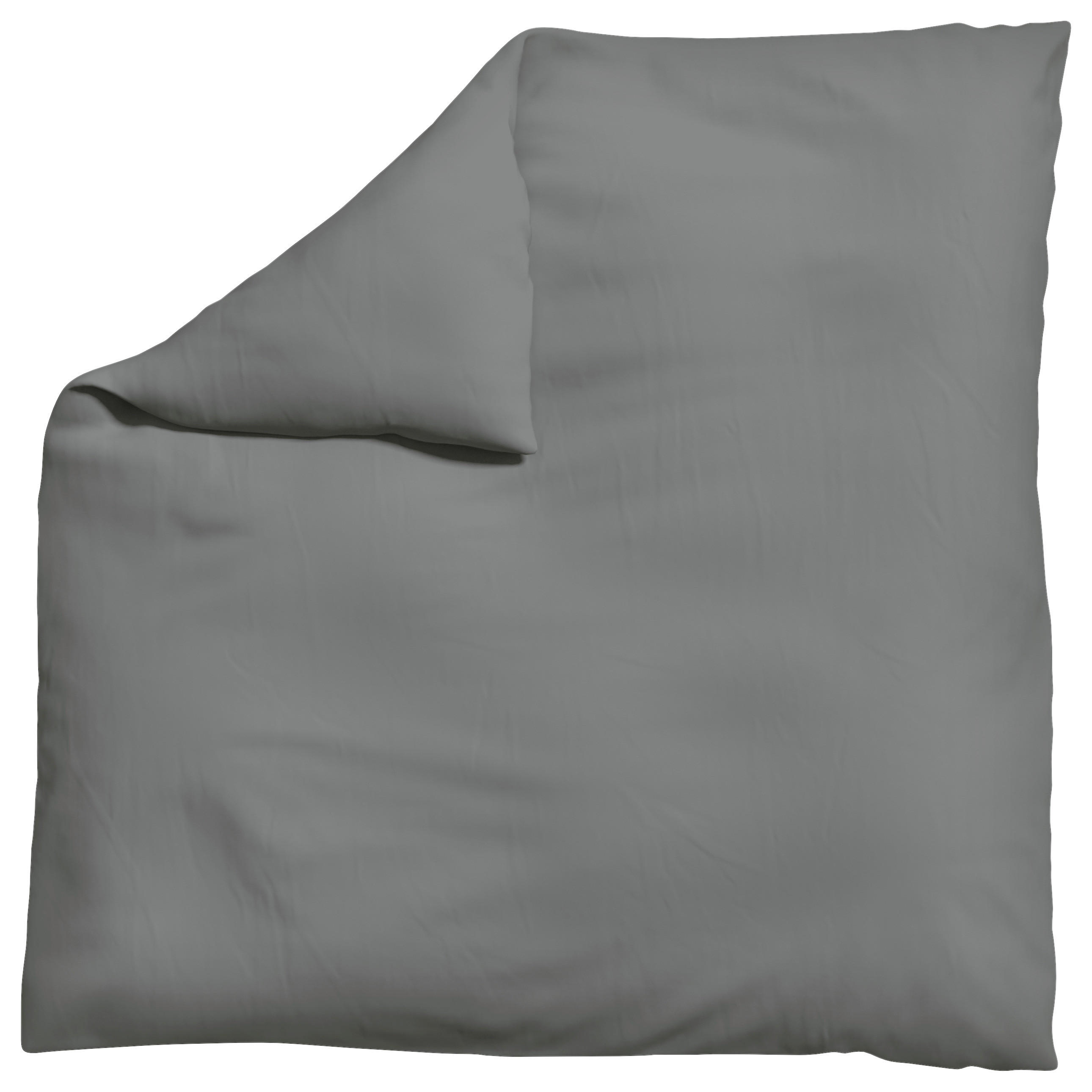 Schlafgut Bettdeckenbezug Woven Satin Grau 200x200 cm