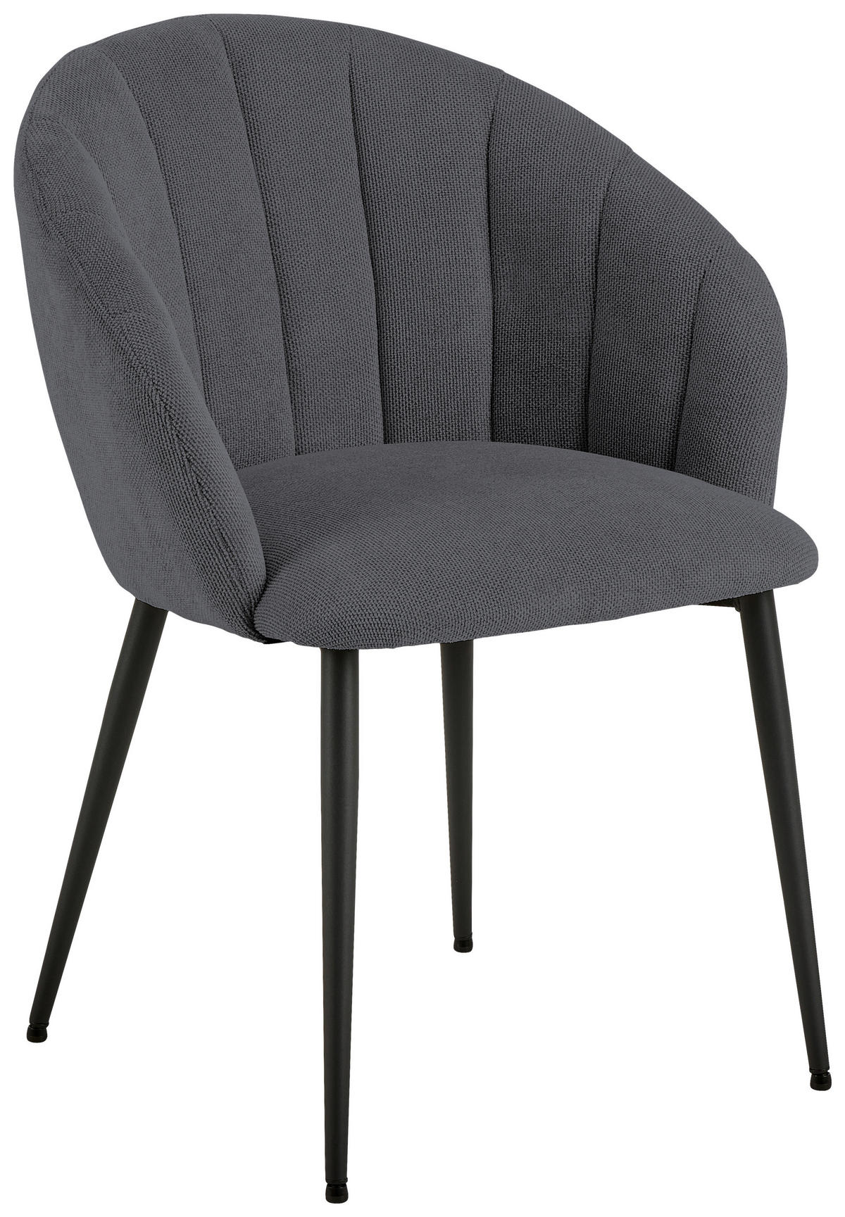 ARMLEHNSTUHL Stahl  - Schwarz/Grau, Design, Textil/Metall (62/80/57cm) - MID.YOU