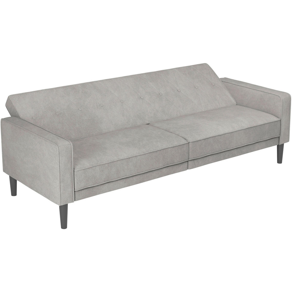 SCHLAFSOFA AARHUS in Webstoff Hellgrau Skandinavisch, Modern  - Hellgrau/Braun, Basics, Holz/Textil (213/81/86cm) - Livetastic