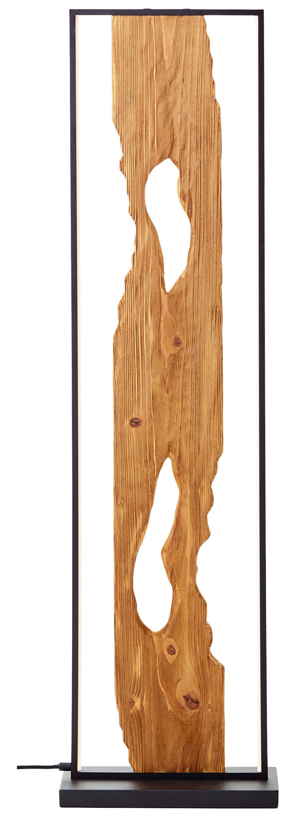 LED-STEHLEUCHTE - Schwarz/Braun, Design, Holz/Metall (33/18/120cm) - Brilliant