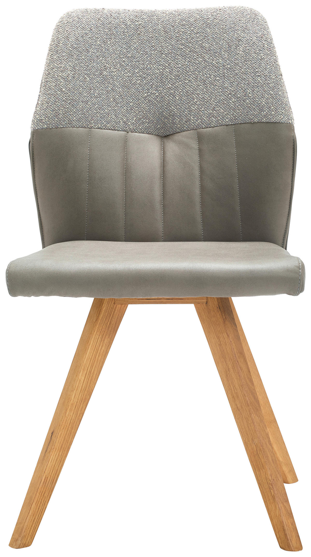 STUHL  in Lederlook, Webstoff  - Wildeiche/Grau, Konventionell, Holz/Textil (49,5/87/62,5cm) - Valdera