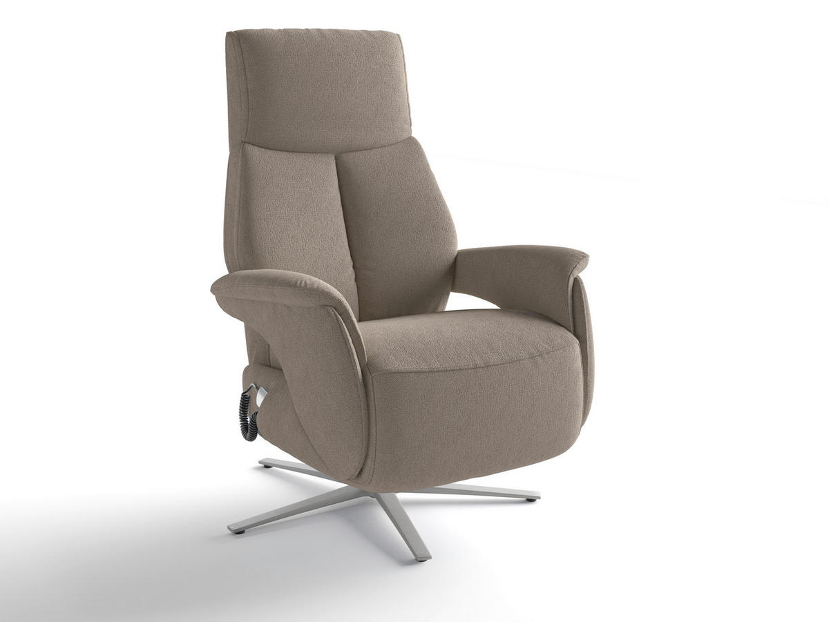 RELAXAČNÍ KŘESLO, textil, šedohnědá - barvy stříbra/šedohnědá, Basics, kov/textil (75/113/85cm) - Sit & More