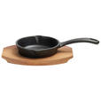 BRATPFANNE  - Schwarz/Naturfarben, Basics, Holz/Metall (22,5/12,8/3cm) - Homeware Profession.