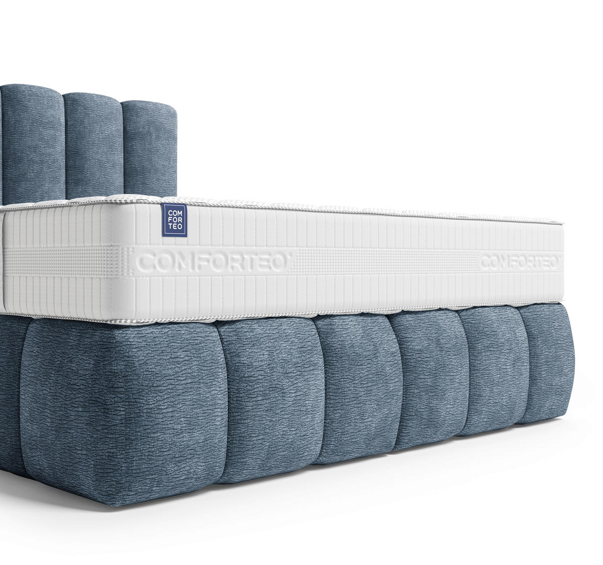 BOXSPRINGBETT 140/200 cm,  in Dunkelblau, Matratze, H3 + H4 = fest + sehr fest  - Schwarz/Dunkelblau, Modern, Holz/Holzwerkstoff (140/200cm) - MID.YOU