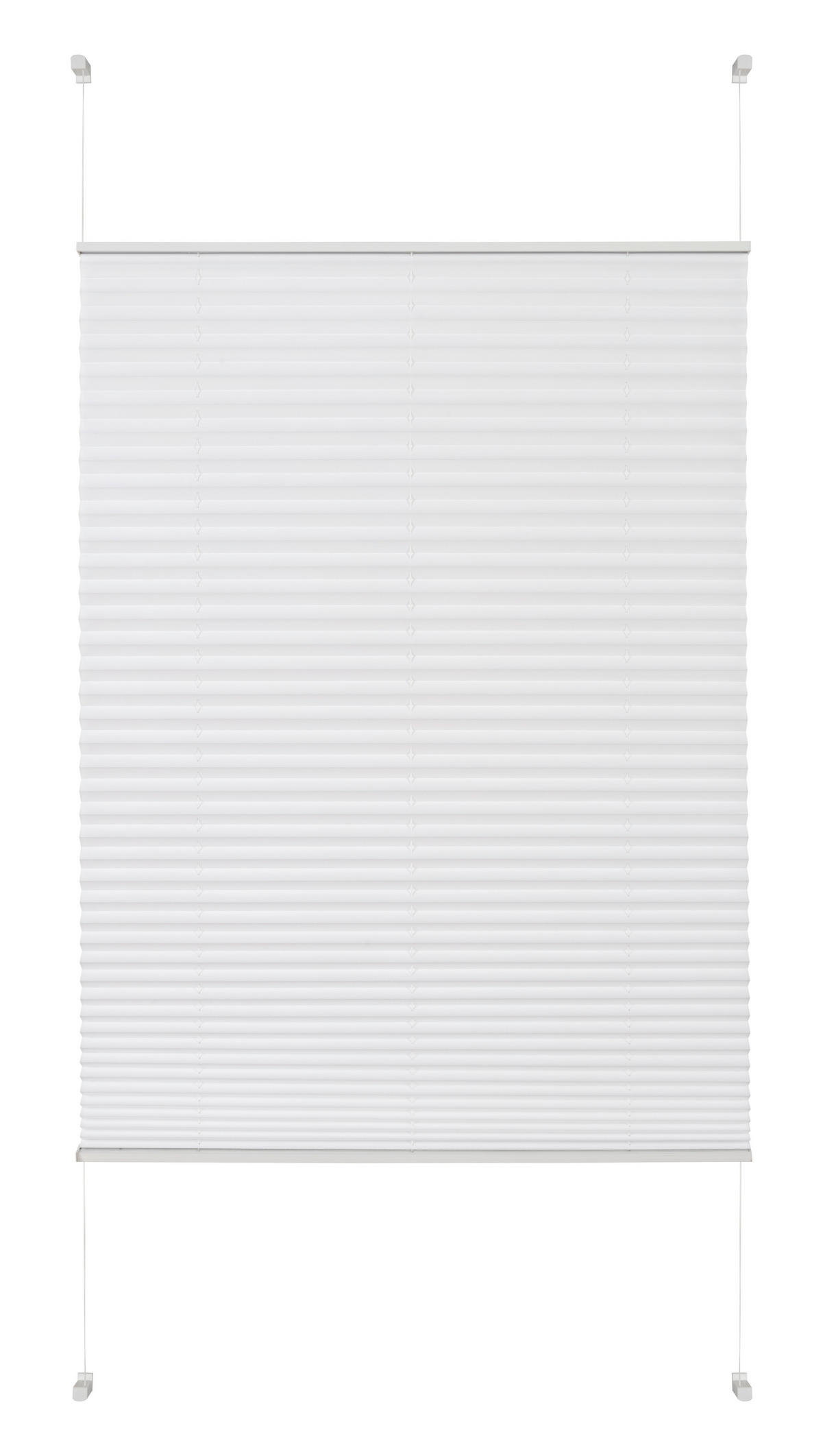 PLISSEE  halbtransparent   50/130 cm  - Weiß, Basics, Textil (50/130cm) - Boxxx