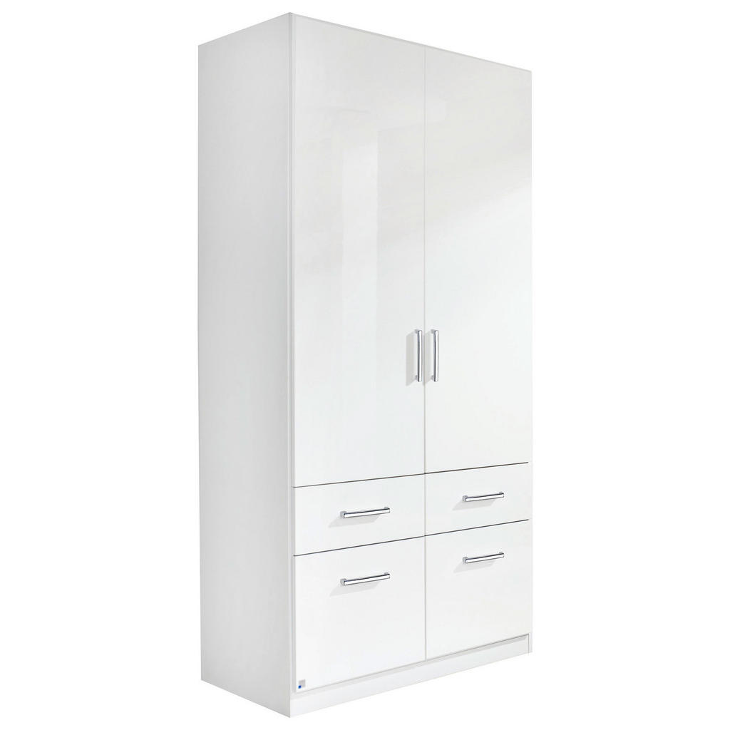 Carryhome SKRIŇA S OTOČNÝMI DVERAMI, biela, biela s vysokým leskom, 91/197/54 cm