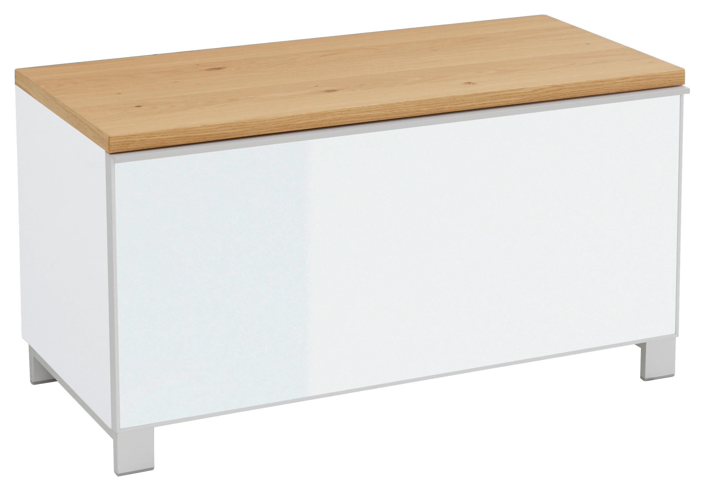 GARDEROBENBANK  in 84/45/40 cm  - Eichefarben/Silberfarben, Design, Glas/Holz (84/45/40cm) - Novel
