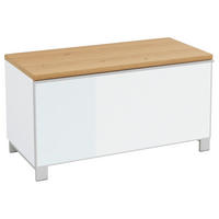 GARDEROBENBANK  in 84/45/40 cm  - Eichefarben/Silberfarben, Design, Glas/Holz (84/45/40cm)