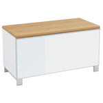 GARDEROBENBANK  in 84/45/40 cm  - Eichefarben/Silberfarben, Design, Glas/Holz (84/45/40cm) - Novel