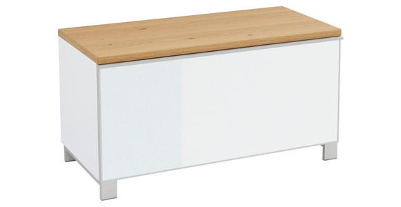 GARDEROBENBANK  in 84/45/40 cm  - Eichefarben/Silberfarben, Design, Glas/Holz (84/45/40cm) - Novel