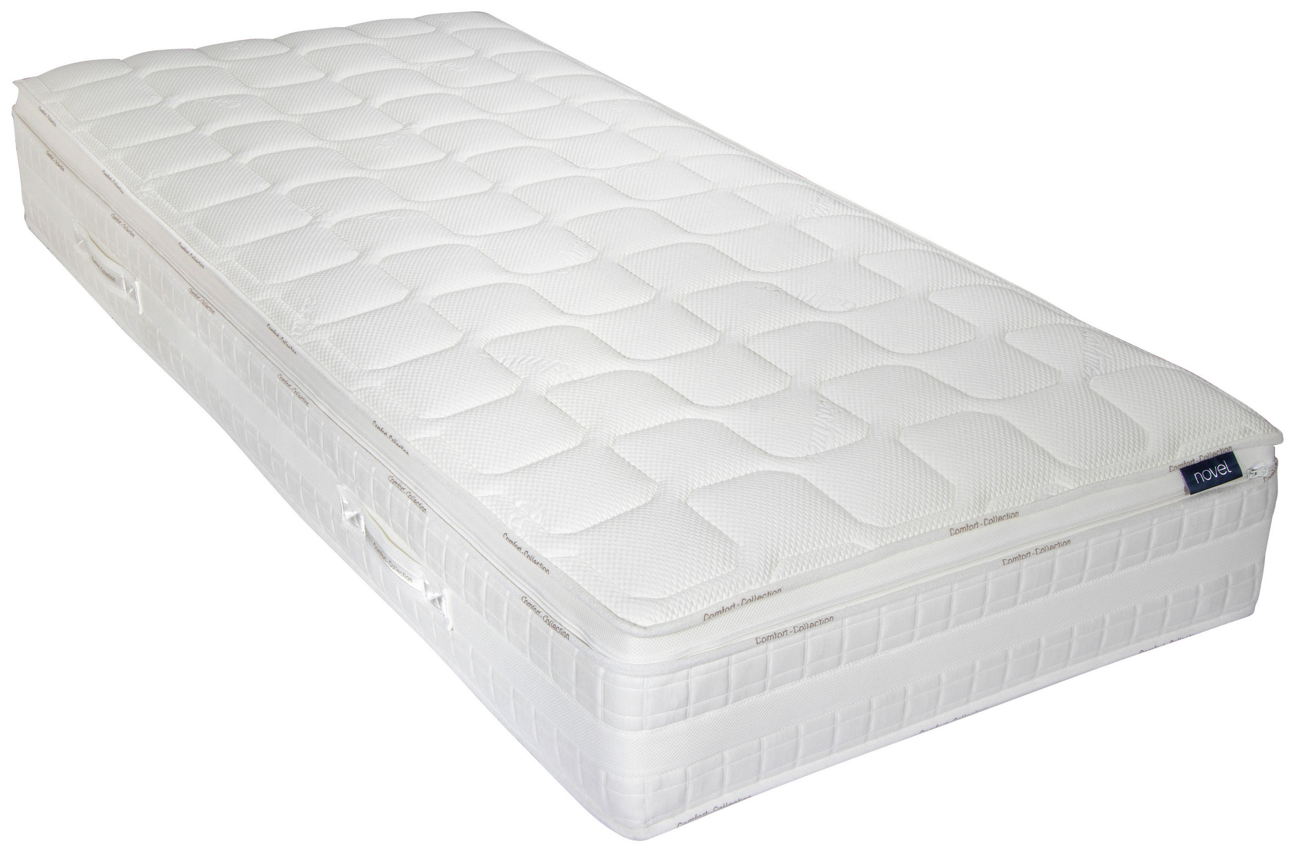 TASCHENFEDERKERNMATRATZE 90/200 cm H2 = mittel  - Weiss, Basics, Textil (90/200cm) - Livetastic