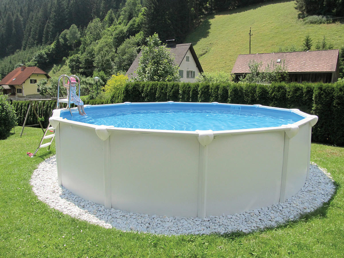 POOL-SET 01754 STEELY SUPREME 550/132 cm  - Blau/Weiß, MODERN, Kunststoff/Metall (550/132cm)