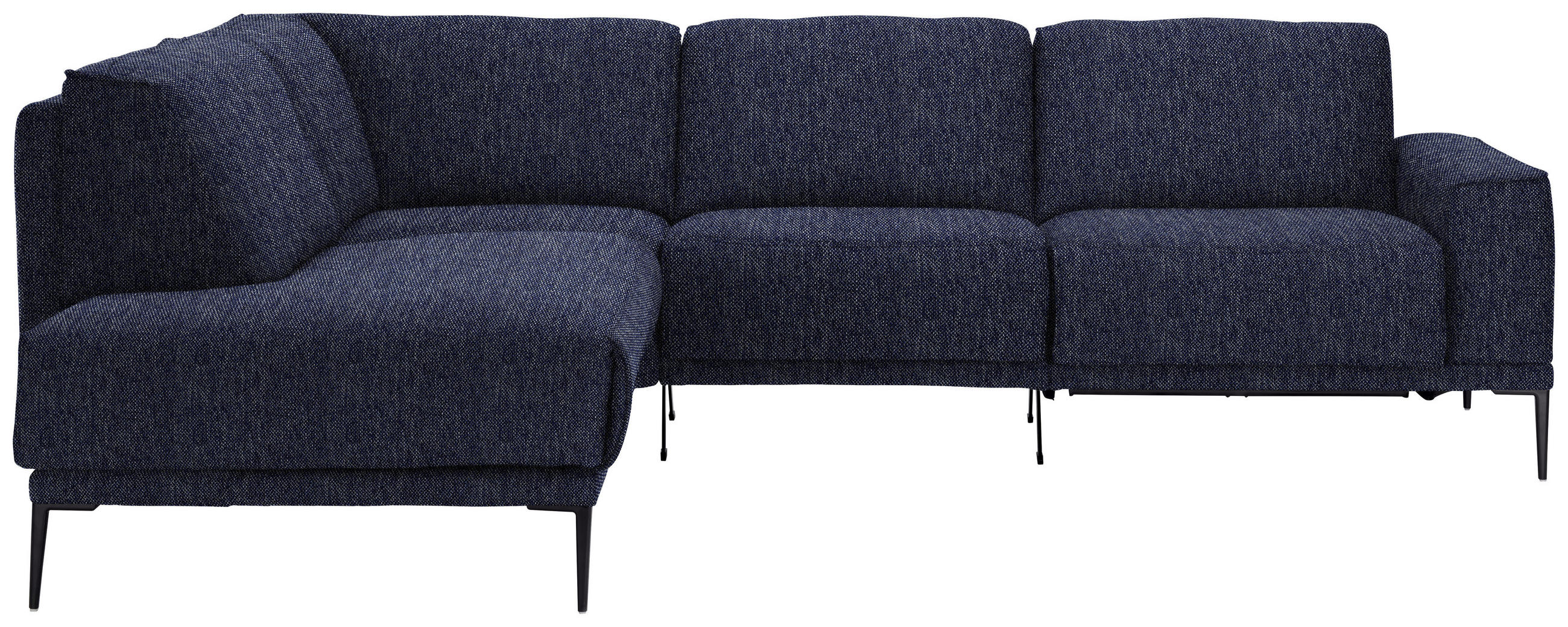 ECKSOFA  in Flachgewebe Dunkelblau  210/260 cm  - Schwarz/Dunkelblau, Design, Textil/Metall (210/260cm) - Johann Jakob