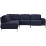 ECKSOFA in Flachgewebe Dunkelblau  210/260 cm  - Schwarz/Dunkelblau, Design, Textil/Metall (210/260cm) - Johann Jakob
