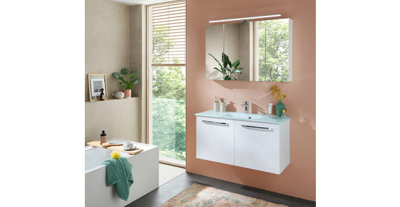 BADEZIMMER 3-teilig  in 105 cm  - Chromfarben/Weiß, KONVENTIONELL, Glas/Holzwerkstoff (105cm) - Xora