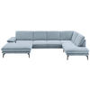 WOHNLANDSCHAFT in Webstoff Hellblau  - Schwarz/Hellblau, Design, Textil/Metall (180/344/208cm) - Dieter Knoll