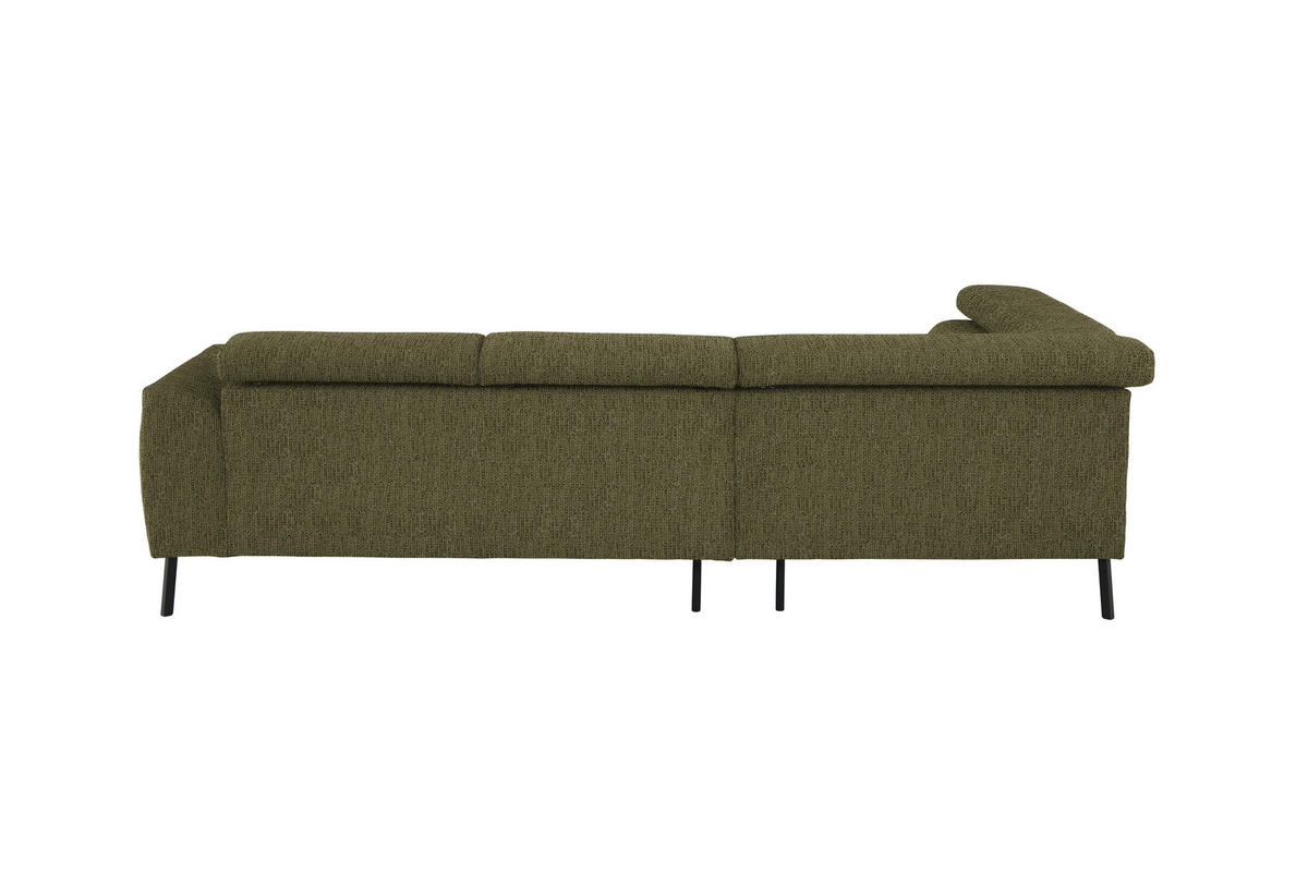 ECKSOFA in Webstoff Olivgrün  205/280 cm  - Schwarz/Olivgrün, Design, Textil/Metall (205/280cm) - Xora