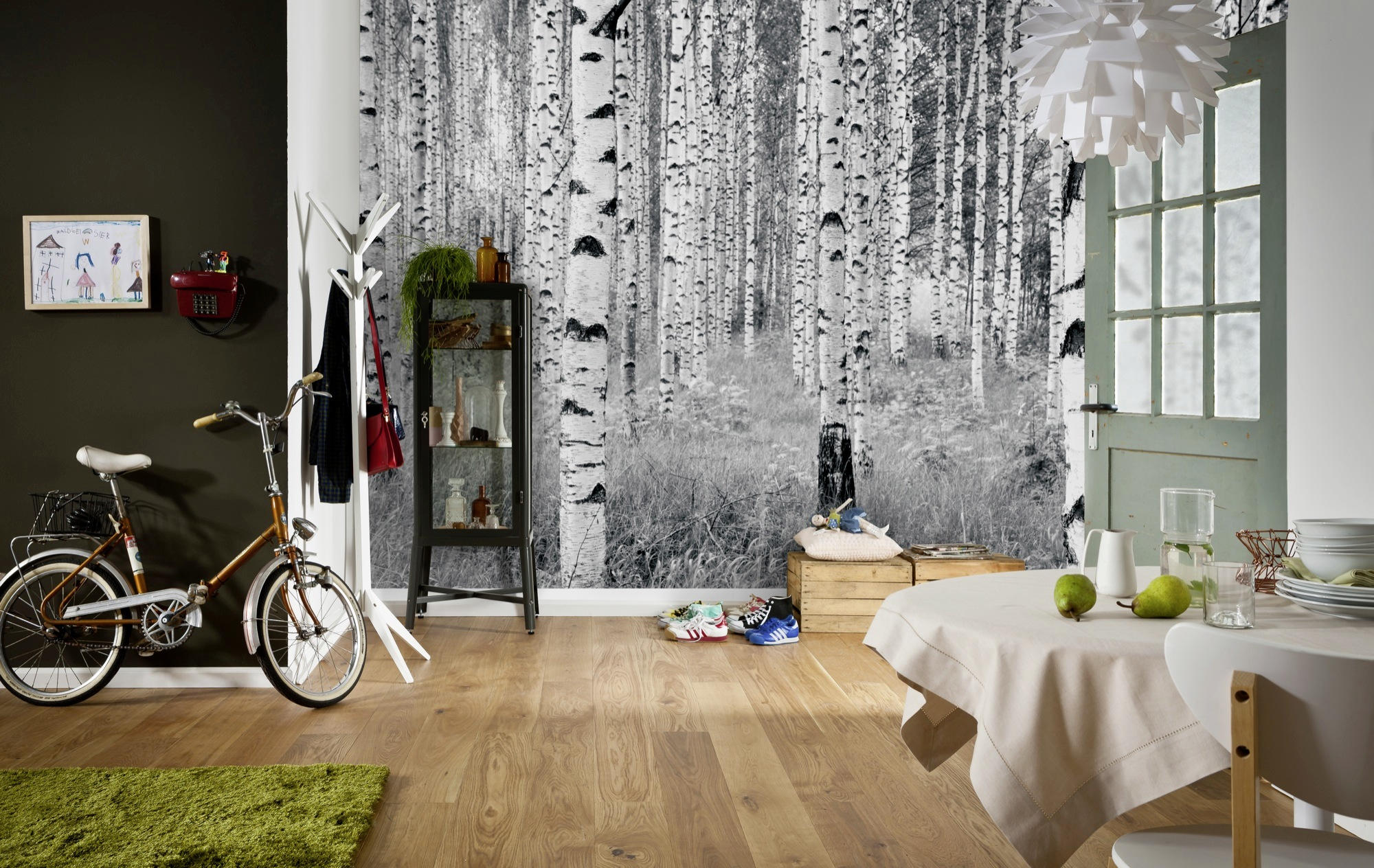VLIESTAPETE WOODS  - Schwarz/Weiß, Natur, Papier (368/248cm) - Komar
