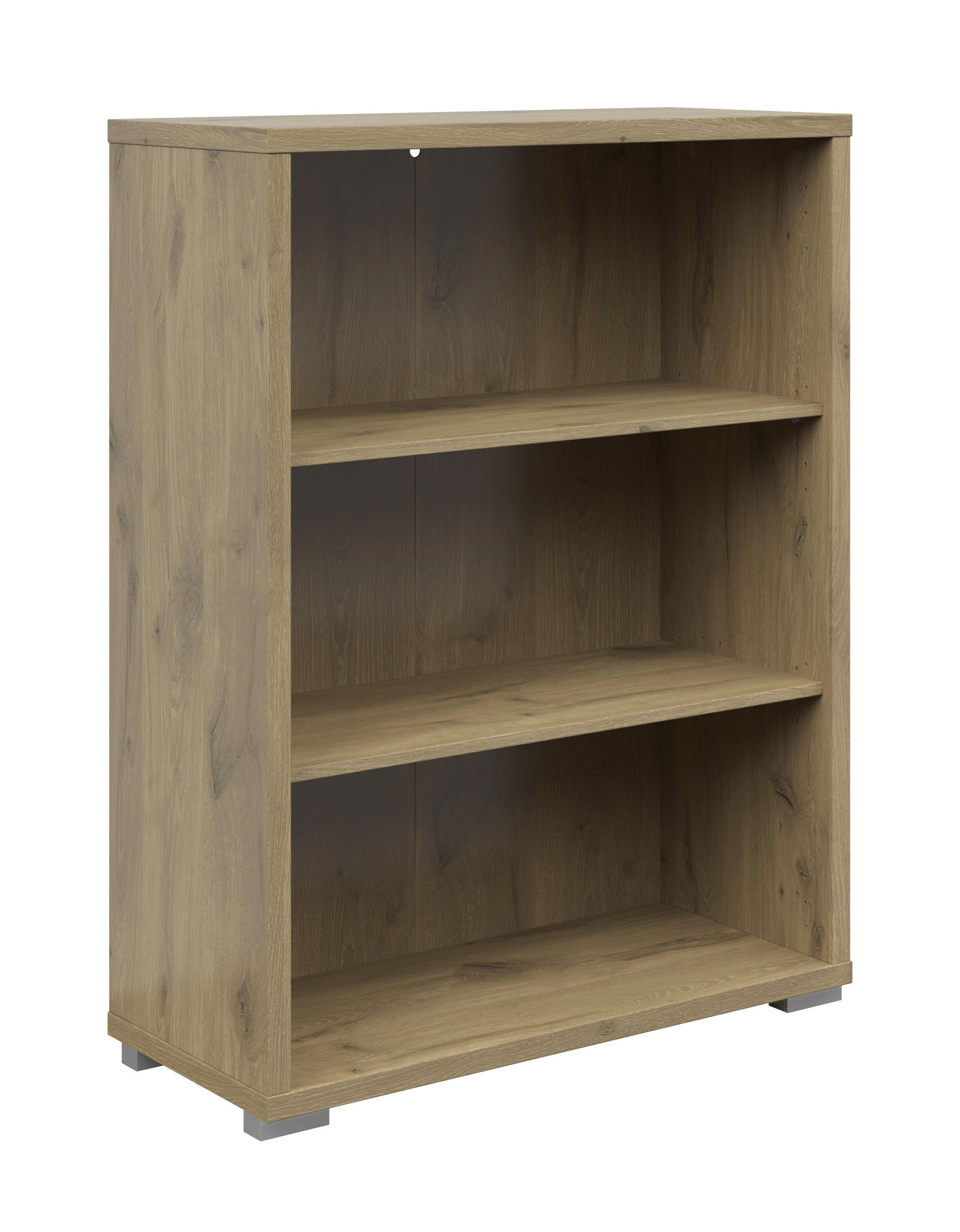 AKTENREGAL Eichefarben  - Eichefarben/Silberfarben, KONVENTIONELL, Holzwerkstoff/Kunststoff (79,7/107,2/39,5cm) - Voleo
